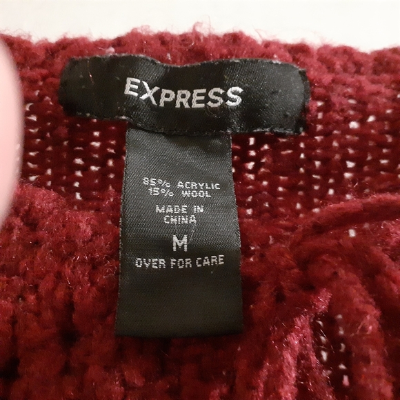 Burgundy Wool Sweater by Express - Picture 2 of 9